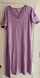 The Paragon lila Baumwolle Maxi Kurzarm Kleid Damen Gr. Large Cottagecore - Bild 1 von 6
