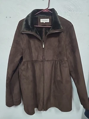 Abrigo para mujer Calvin Klein de gamuza sintética y piel sintética talla XL  Foto 1 de 4