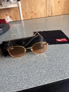 RAY-BAN RB3447 112/Z2 Italy Gold Matte Round Sunglasses 50-21-145 - Picture 1 of 9