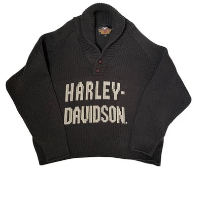 Suéter de Colección Harley Davidson Para Hombres Tejido Cuello Chal XXL Negro Hecho en EE. UU. Foto 1 de 4