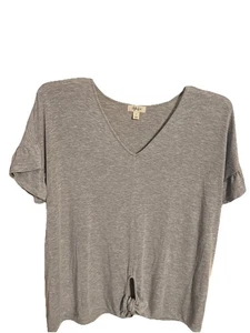 Style & Co Women’s Large Grey Knotted Front Shirt - Picture 1 of 4