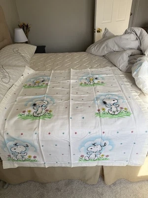 Snoopy Woodstock Nuevo Doble Hoja Plana Cacahuetes Charlie Marrón Extra Suave Foto 1 de 4