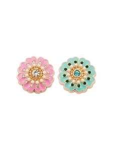 5pcs Enamel flower metal buttons for sewing crafts diy decor 18mm - Picture 1 of 8