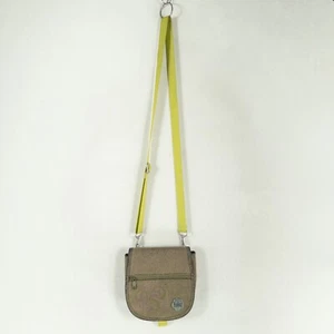 Bolso Bandolera Pequeño Haiku Cartera Marrón Tostado Bordado Diseño Remolino Guijarro - Imagen 1 de 6