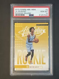 Ja Morant RC - 2019-20 Absolute Memorabilia #2 - Rookies Yellow PSA 10 GEM MINT - Picture 1 of 2