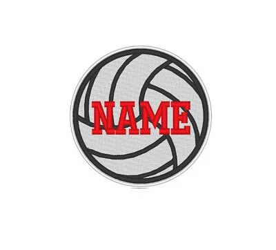 Custom Embroidered Volleyball Ball Sport Team Sew on Round Patch [BALL-04] - Image 1 of 4