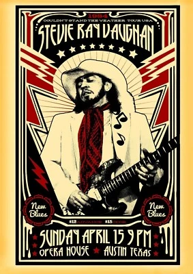 Stevie Ray Vaughan 13" X 19" Reproduction Concert Poster - Image 1 of 4