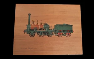 Vtg Print Locomotive Bayard 1839 Train on Wood Museum Science Technology Italy - Bild 1 von 9