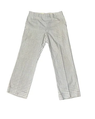 Calças de golfe vintage da década de 1970 xadrez azul perna larga algemadas - Imagem 1 de 4