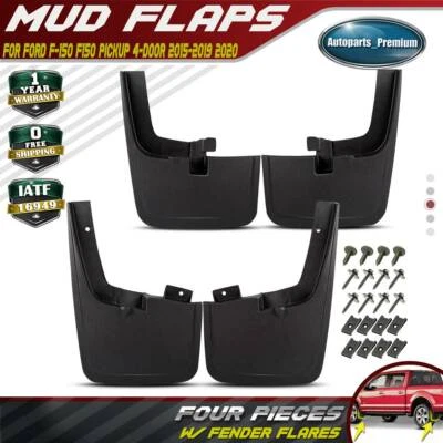4x protectores contra salpicaduras guardabarros con labios de rueda para camioneta Ford F-150 F150 2015-2020 Foto 1 de 4