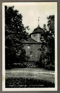 Echtfoto-AK ZITTAU: BLUMENUHR mit FLEISCHERBASTEI, gelaufen 1954 - Bild 1 von 2