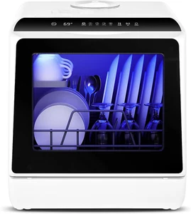 Mini Portable Dishwasher Countertop Compact Tabletop 5L Water Tank No Hookup - Picture 1 of 8