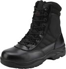 Nortiv 8 Men's Military Tactical Work Boots Side Zipper Leather Motorcycle Comba