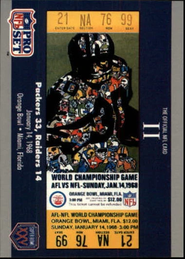 1990-91 Pro Set Super Bowl 160 Football (Pick Card From List) C70 06-24 - Image 1 of 1
