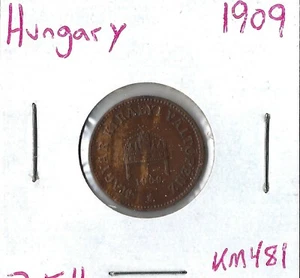 Moneda Hungría (Austria-Hungría) 2 rellenos 1909 KM481 - Imagen 1 de 3