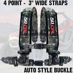 3" 4 Point UTV SXS Harness Auto Style Buckle RZR Teryx X3 YXZ1000R DIGITAL CAMO - Imagen 1 de 10