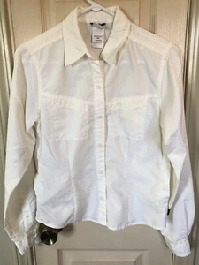 The North Face Womens Size Small White Long Sleeve Button Up Blouse with Vents - Picture 1 of 4