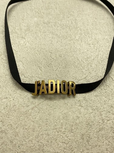 Collana Christian Dior girocollo JA nylon nero oro usata