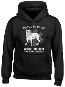 Proud American Bully XL Owner Kids Hoodie Pitbull Lover Dog Pet Best Friend Top - Picture 1 of 6