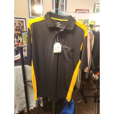 Polo Tri-Mountain Grande Negro Amarillo Manga Corta Nuevo con Etiquetas CR3 Foto 1 de 4