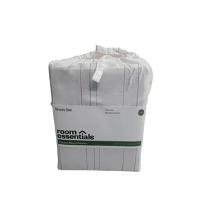 Room Essentials Full Cotton Blend Sateen Striped Sheet Set - Picture 1 of 2