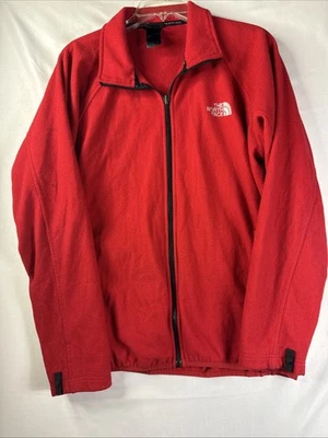 Jaqueta de lã The North Face feminina F13 vermelha zíper completo tamanho M macia quente externa - Imagem 1 de 4