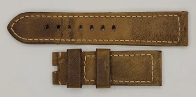 Auténtica correa de reloj Officine Panerai de cuero de becerro marrón 24/22 mm, 75 + 124 mm Foto 1 de 2