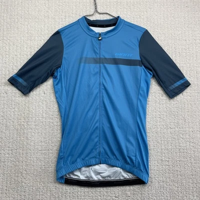 Giant Podium Cycling Jersey Men’s Sz S Blue Short Sleeve Zip Up Bike Racing Top Foto 1 de 4
