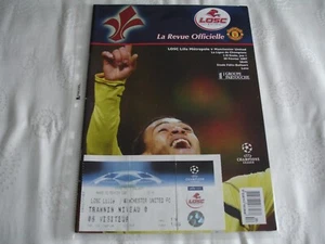Lille v Manchester United Feb 2007 Champ Lge Prog ORIGINAL with MUFC Ticket Stub - Picture 1 of 3