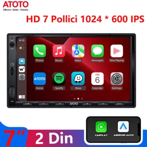 ATOTO F7 7"" Car Stereo Buletooth 2 DIN GPS Wireless Carplay & Android Car - Picture 1 of 11