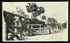 Vintage Photo FENCE MADE OF PALM TREE TRUNKS SANFORD FL  c1920 