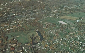 Postcard aerial view of the campus of Grove city College Grove city Pennsylvania - Picture 1 of 2