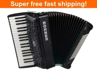 Hohner Bravo III 96 Chromatic Piano Key Accordion - Jet Black-NEW - Image 1 of 4