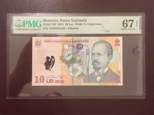 Romania 10 lei 2013 pick 119i pmg 67 - Picture 1 of 3