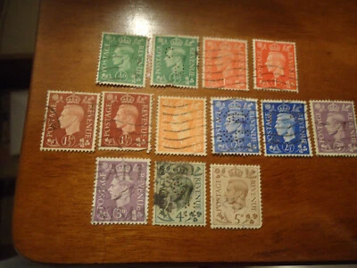 lot de 13 timbres postage revenue -royauté -divers - filigrane-oblitérés - Photo 1/4