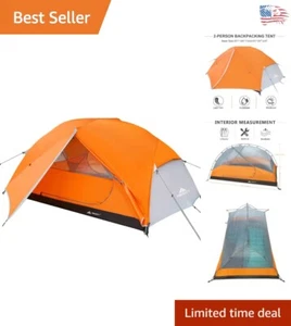 Waterproof and Windproof 2-Person Backpacking Tent - Lightweight for 4 Seasons - Picture 1 of 10