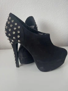 NEW LOOK Black Studded Ankle Boot Platform Stiletto Heels UK 7 - Picture 1 of 3