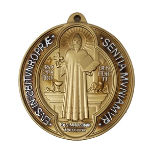 Saint Benedict Medal – San Benito Medallion In Gold | Catholic - Picture 1 of 2
