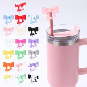 Straw Cover Cap for Stanley Cup, Cute Bow Straw Toppers Accessories new/ - Picture 1 of 37