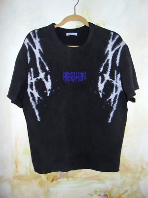 RARO Zara "Rebellion" Gris Negro Tejido Corte Crudo Dobladillos Para Hombre Tejido Suéter Top S Foto 1 de 4