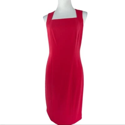 Vestido de trabajo Insight New York para mujer nuevo con etiquetas rosa sin mangas cuello cuadrado funda 2/C34 Foto 1 de 4