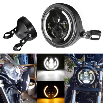 7 Inch Motorcycle Headlamp with DRL Turn Signal Led Headlight + Housing Bucket Foto 1 de 4