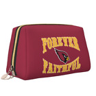 Cosmetic Bag Leather Makeup Cardinals Arizona Bag"forever Faithful"Storage Bags