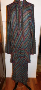 Vintage French Dressing Popcorn Lace Knit 2 Pc. Tunic & Maxi Skirt, Worn Once - Picture 1 of 10