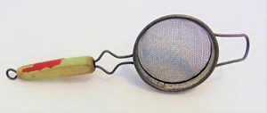 Vintage Handheld Strainer w/ Wood Handle 9" Long 2.5" Diameter See Pictures! - Picture 1 of 7