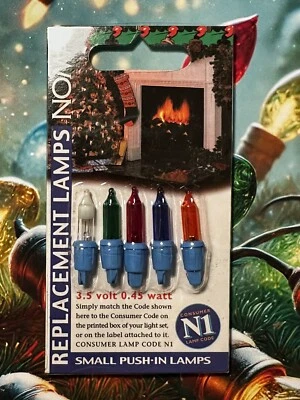 Noma 0345 Spare Christmas Lamps 3.5 volt 0.45 watt N1 Multicoloured, Clear, Fuse - Image 1 of 4