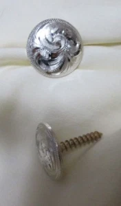 Runde Sterling Overlay 1"" Concho mit 1-1/4"" Holzschraube - Bild 1 von 2