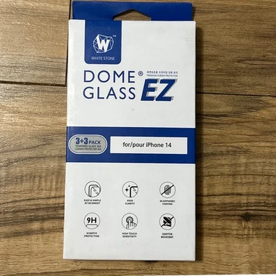 WHITESTONE 圆顶玻璃 EZ TEMPERED 玻璃屏幕保护膜 适用于 iPhone 14 3 包 — 第 1/2 张图片