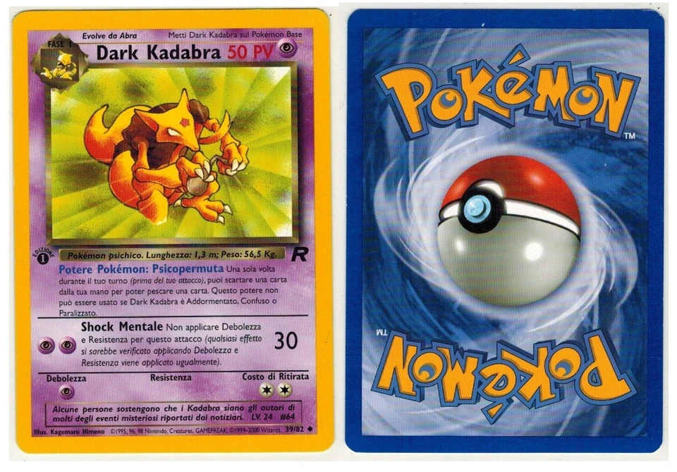 Pokemon TCG Team Rocket Dark Kadabra Card No Holo Italian - Image 1 of 1