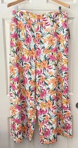 Jessica Simpson Damengröße L Gardenia blühendes Baldachin weites Bein Hose 69 $ - Bild 1 von 20